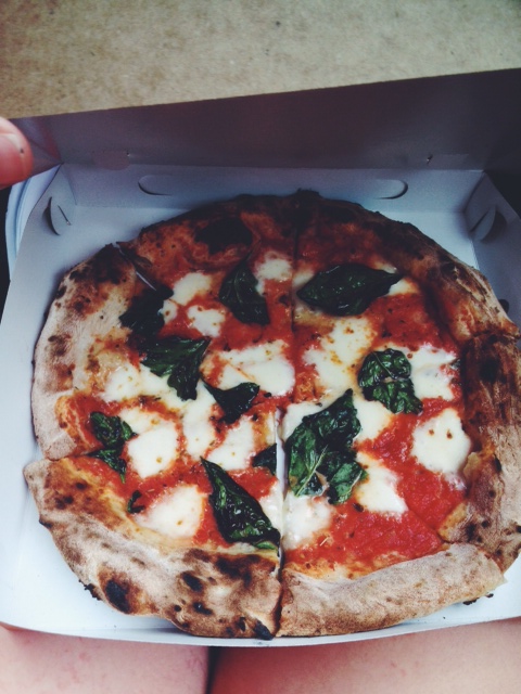 Pizza from a food truck in Portland.  Wow.
